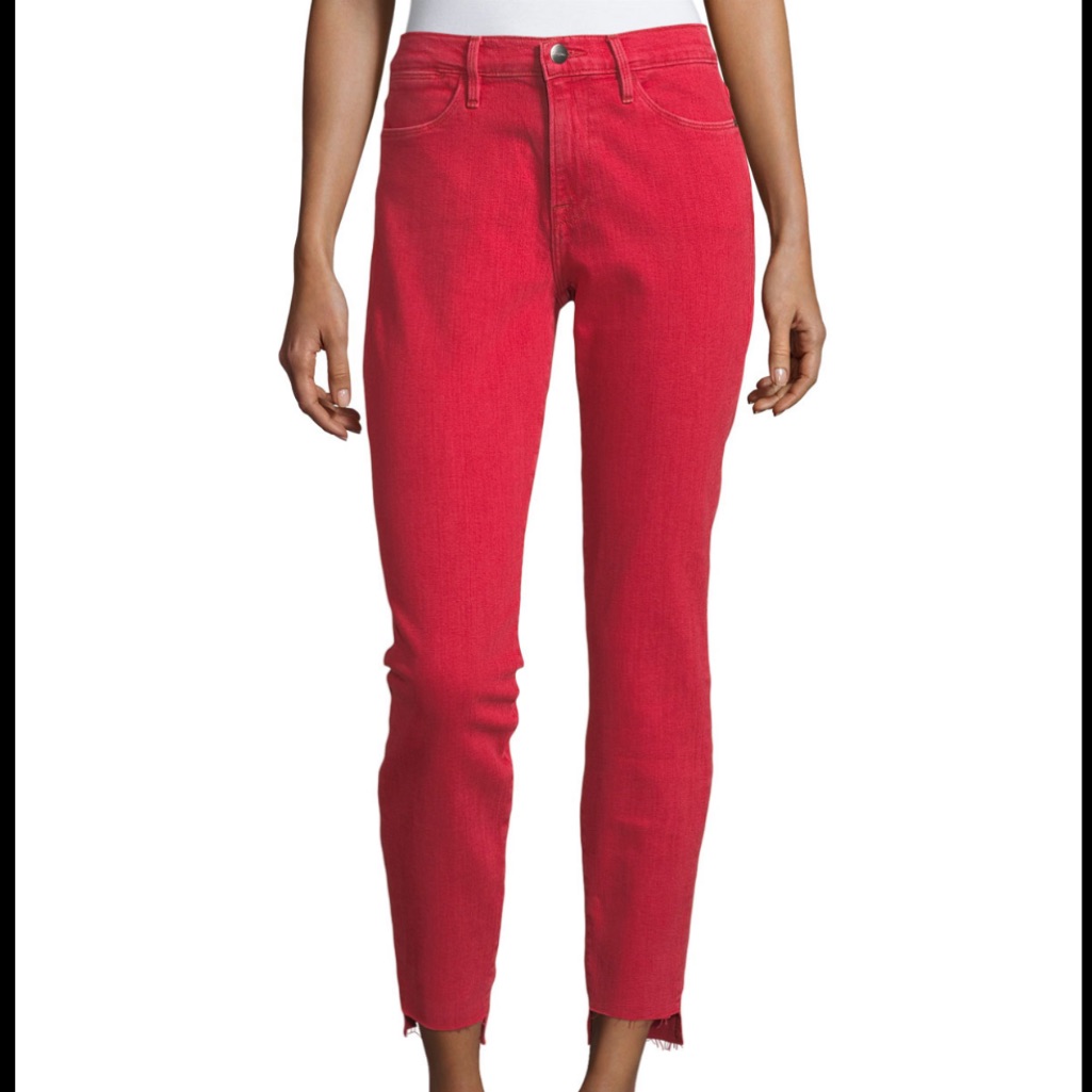 Frame Le High Skinny Jeans With Raw Stagger Hem